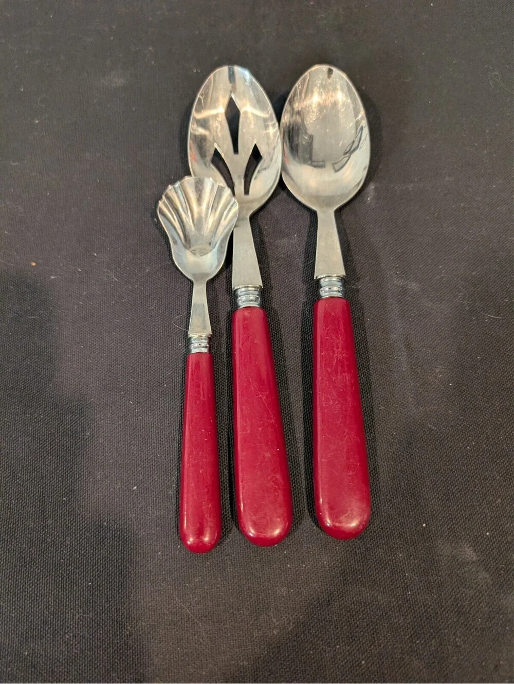 Ginkgo GIK3 Burgundy Handle 18/8 Stainless Korea Flatware 11 Pc Replacement Lot